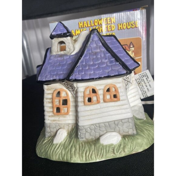 Vintage Halloween Haunted House Ceramic Mansion‎ Light Up Ghosts Spooky BULB - Picture 5 of 9